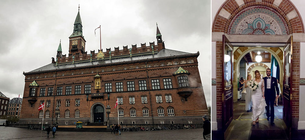 civil wedding at Copenhagen City Hall, photographer Natalia Cury