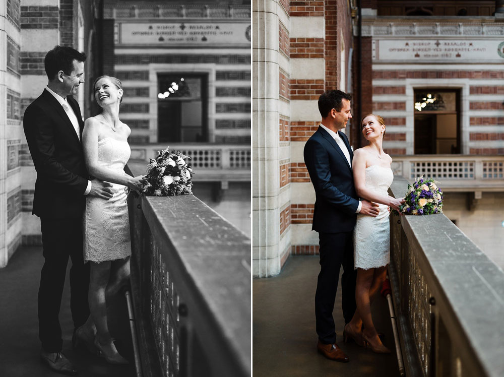 wedding photo shoot at Copenhagen city Hall