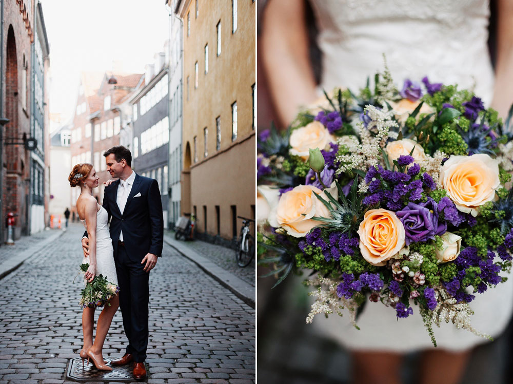 wedding photo session in the streets of Copenhagen, photos by Natalia Cury wedding photographer