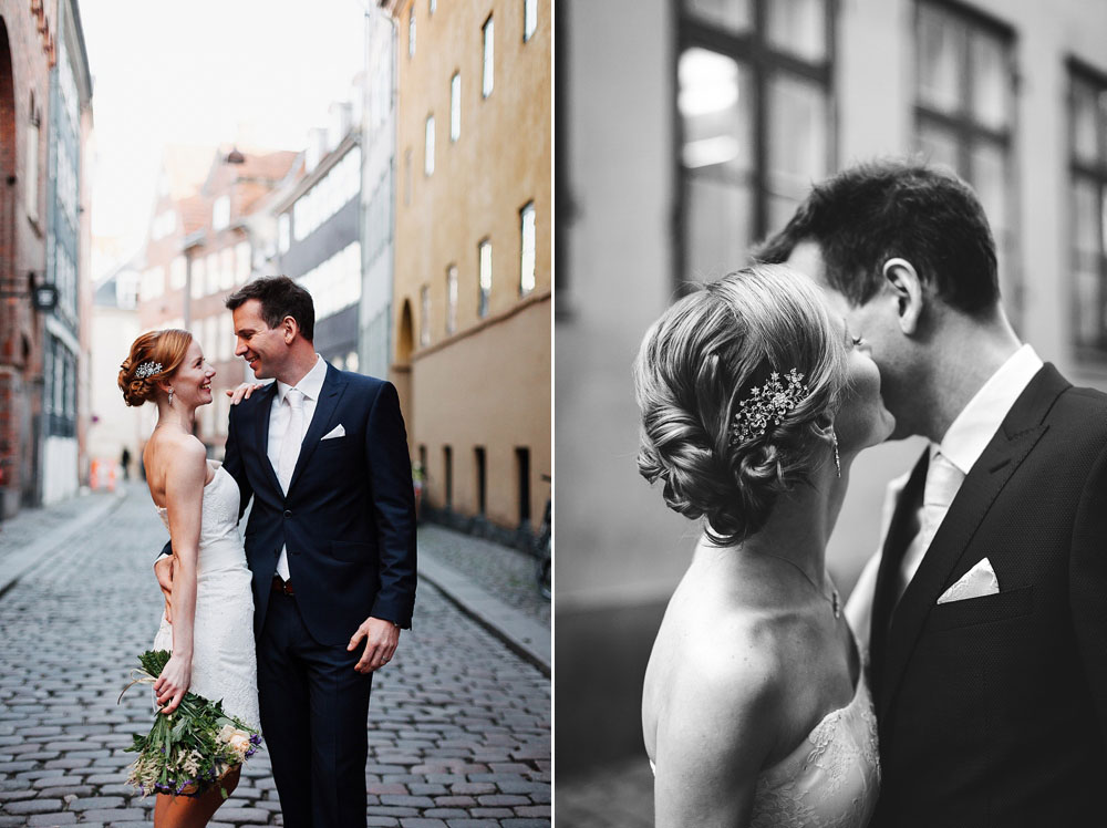 wedding photo session in the streets of Copenhagen, photos by Natalia Cury wedding photographer