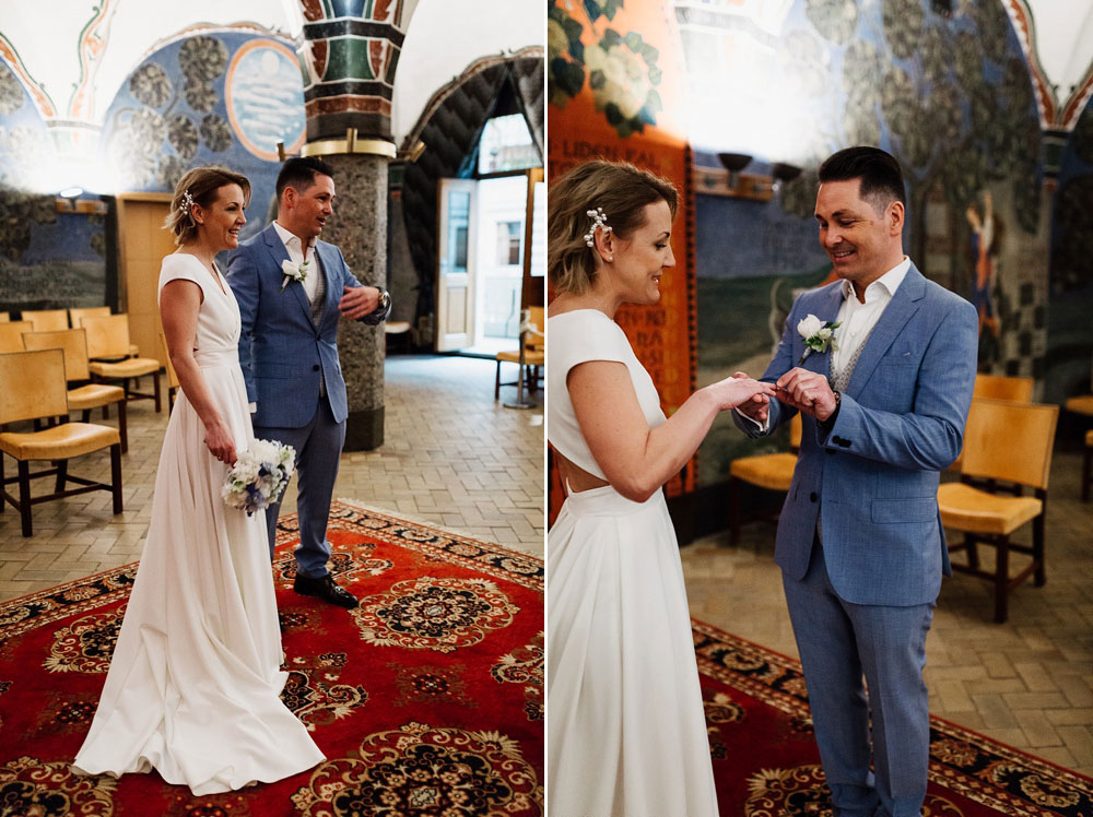 elopement at Copenhagen City Hall. photography by Natalia Cury wedding photographer