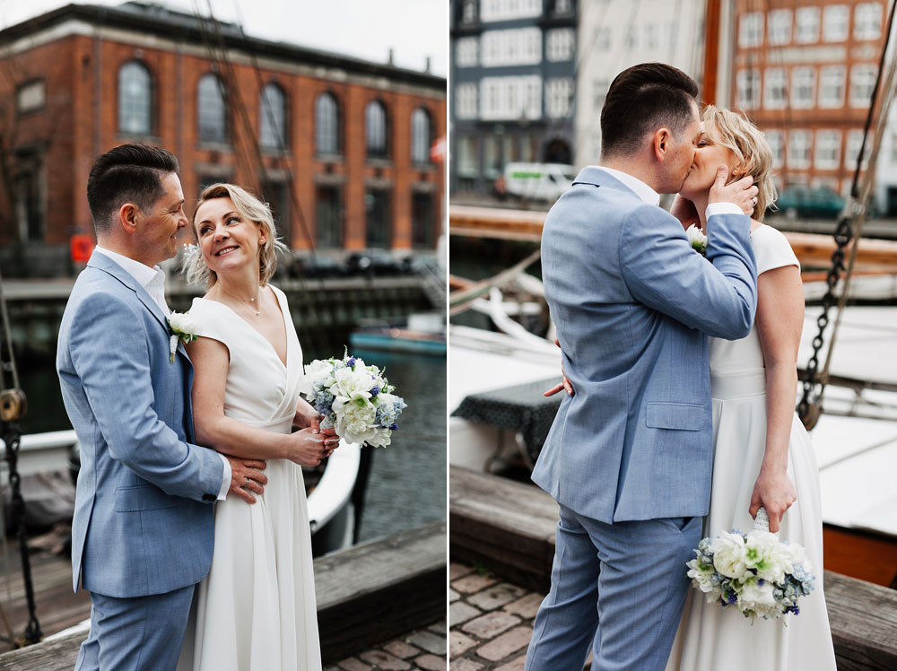 wedding photo session in Nyhavn in Copenhagen, photography by Natalia Cury Copenhagen wedding photographer