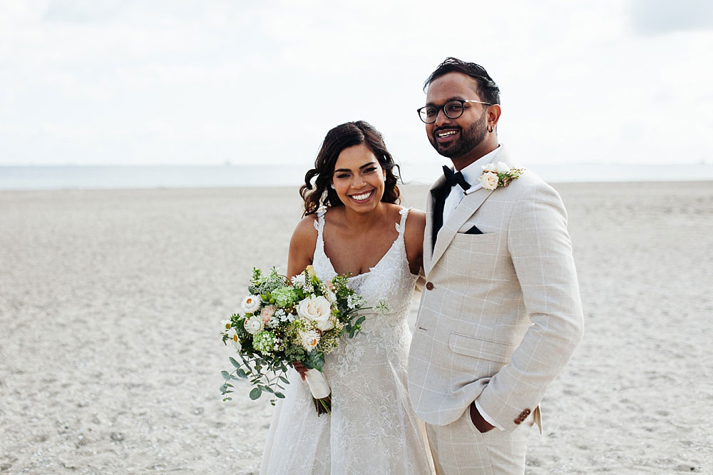 wedding portraits at Amager Strand in Copenhagen