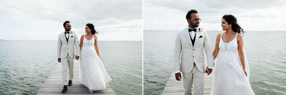 beach wedding portraits at Amager Strand in Copenhagen