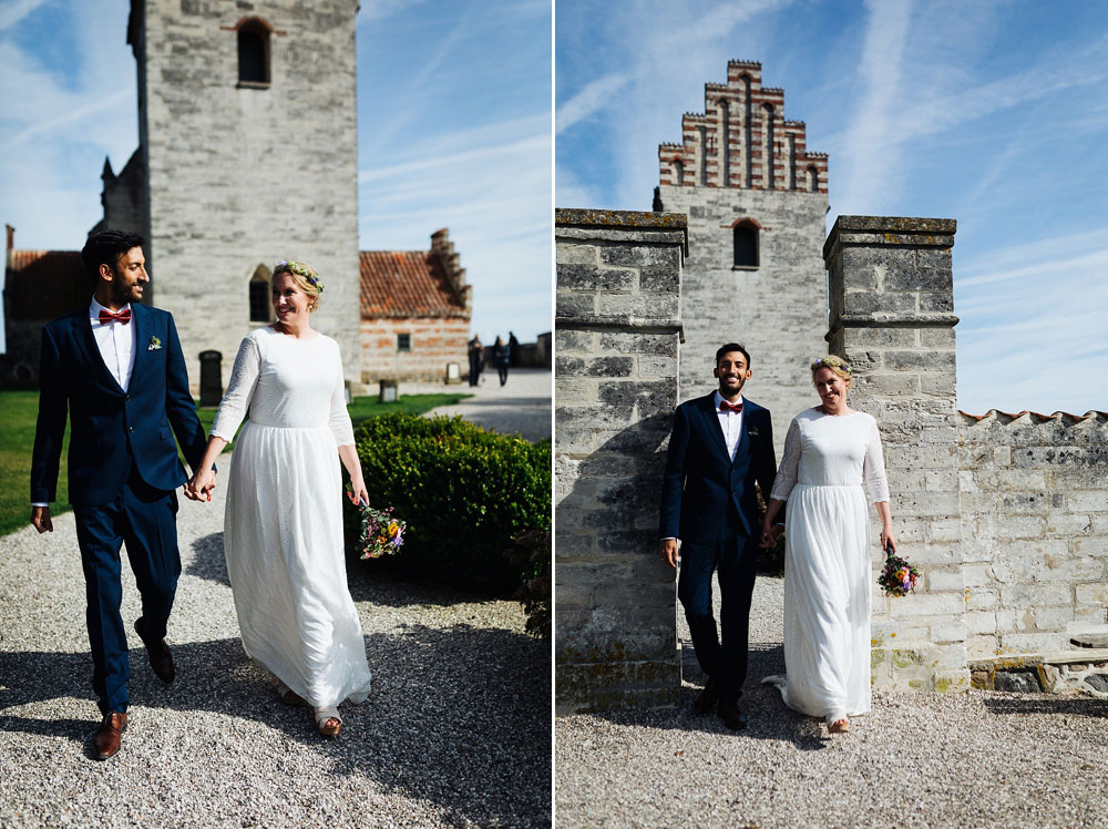 bride and groom in a wedding photo session in Stevns Klint. Natural wedding photography by Natalia Cury