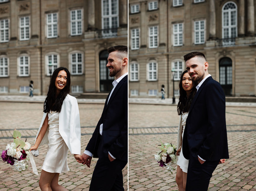 wedding photography at Amalienborg Slotsplads