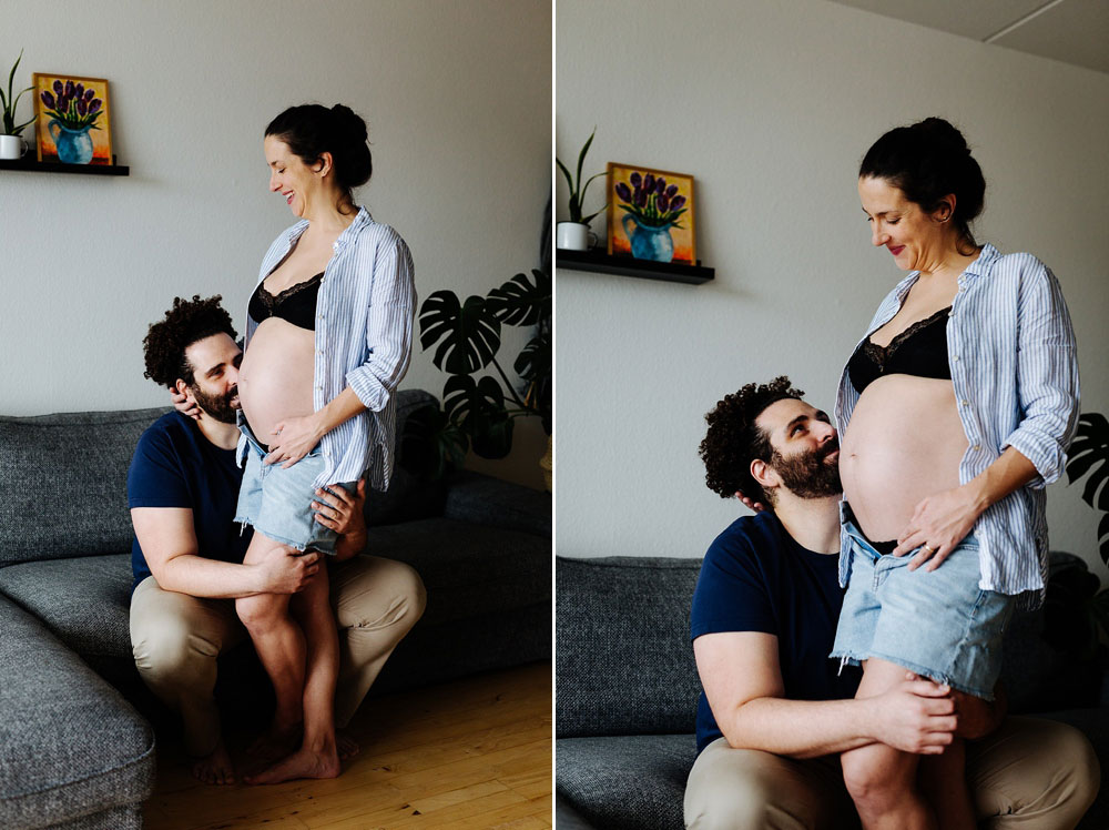 Maternity photo shoot in Copenhagen. Natural pregnancy pictures by Copenhagen maternity photographer Natalia Cury