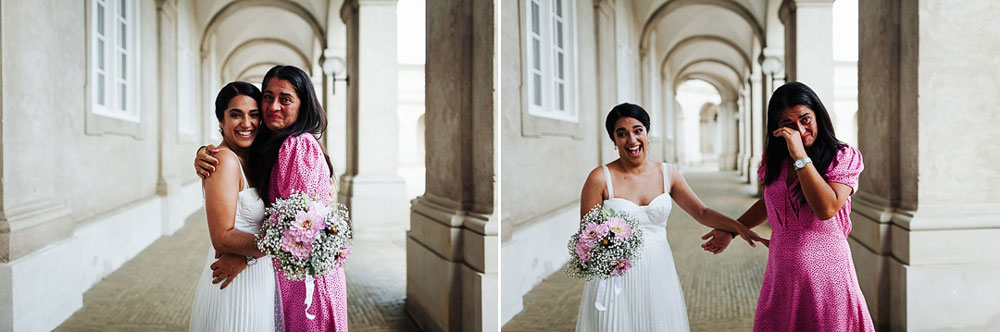 mother of the bride gets emotional in Copenhagen