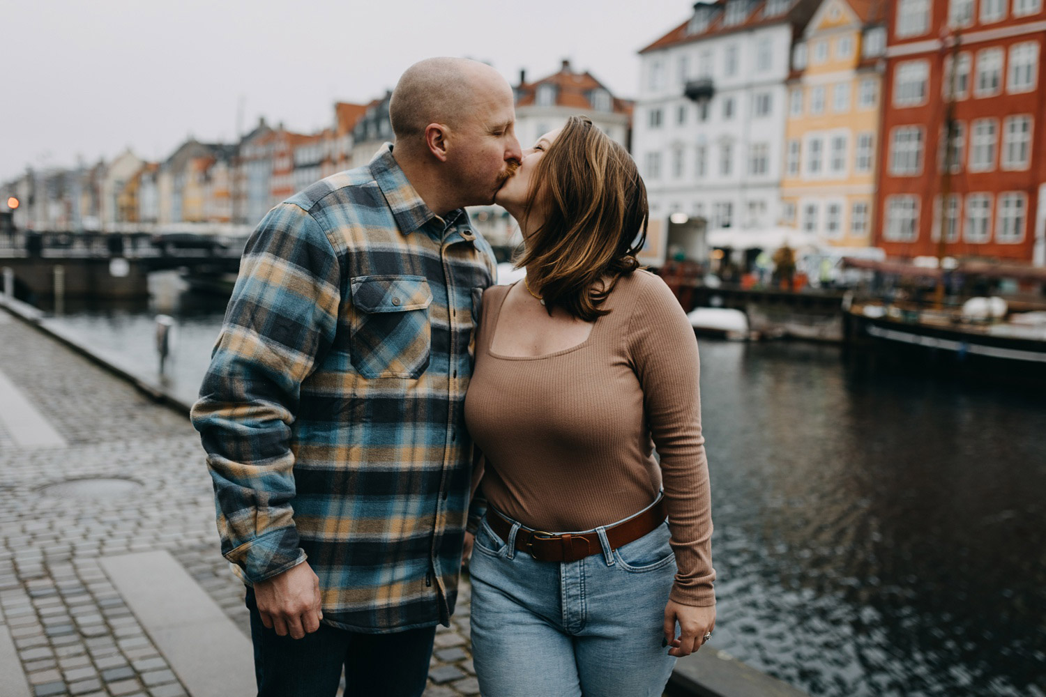 Candid honeymoon photos in Copenhagen.