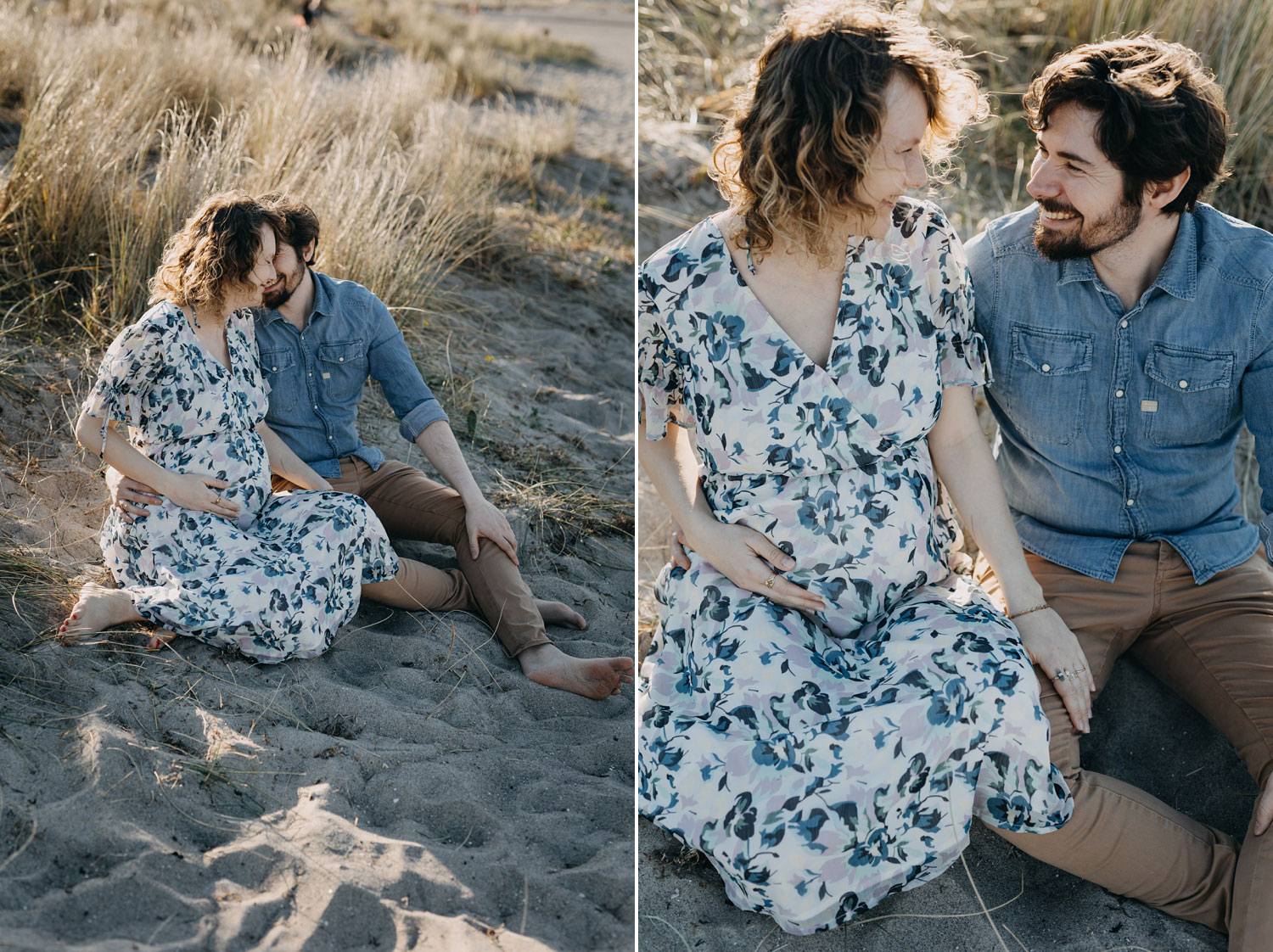 Beautiful outdoor maternity session on a Copenhagen beach