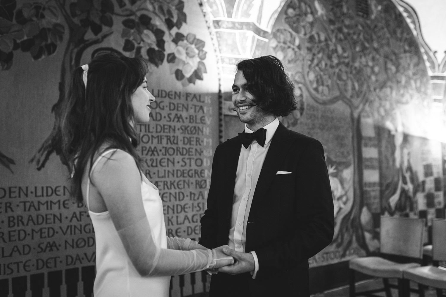 black and white wedding photography in Copenhagen