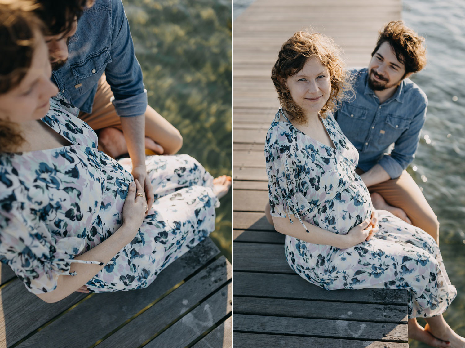 Beautiful outdoor maternity session on a Copenhagen beach