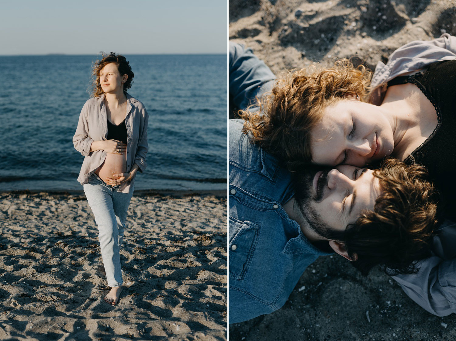 Stunning maternity photoshoot by the beach in Copenhagen