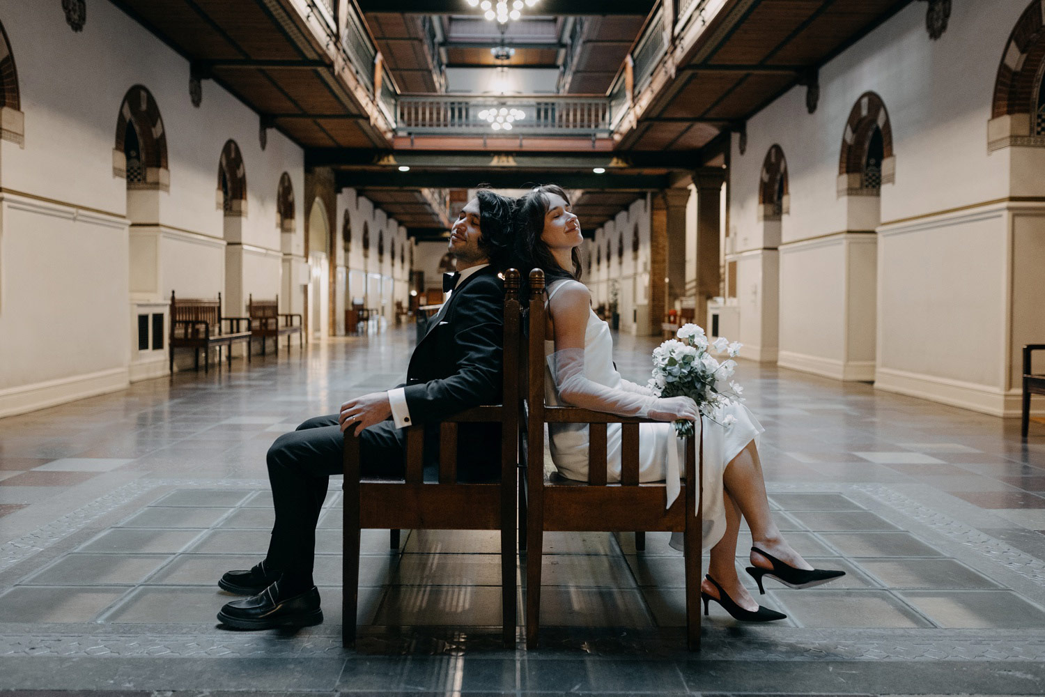 artistic wedding photography at Copenhagen City Hall