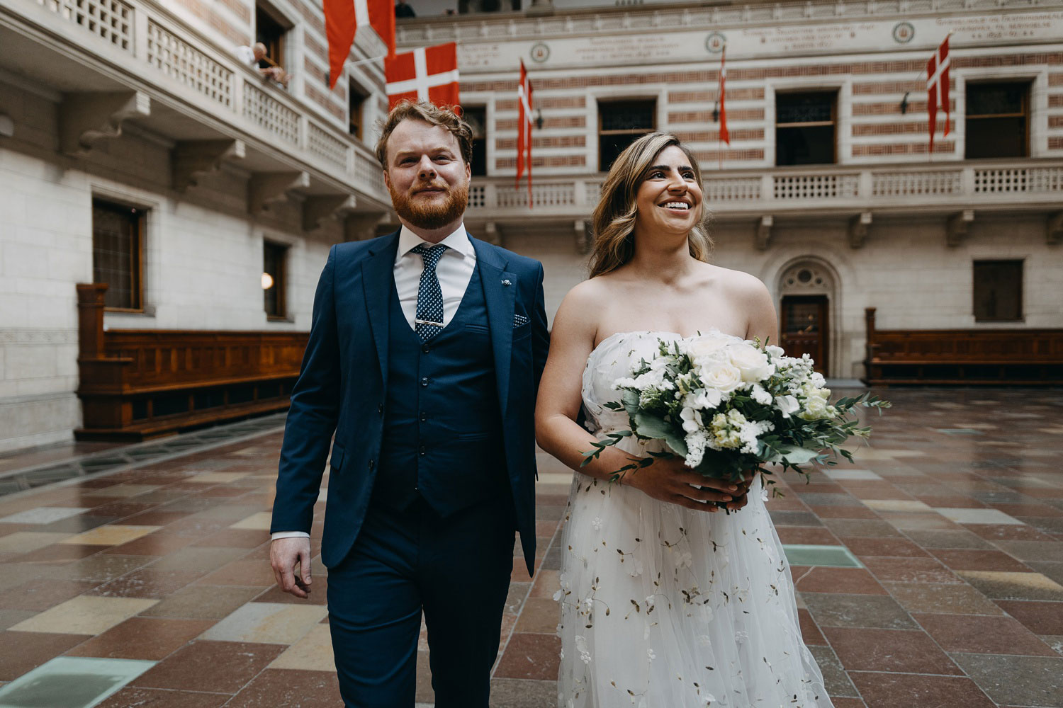 intimate civil wedding ceremony at Copenhagen City Hall - Copenhagen wedding photography