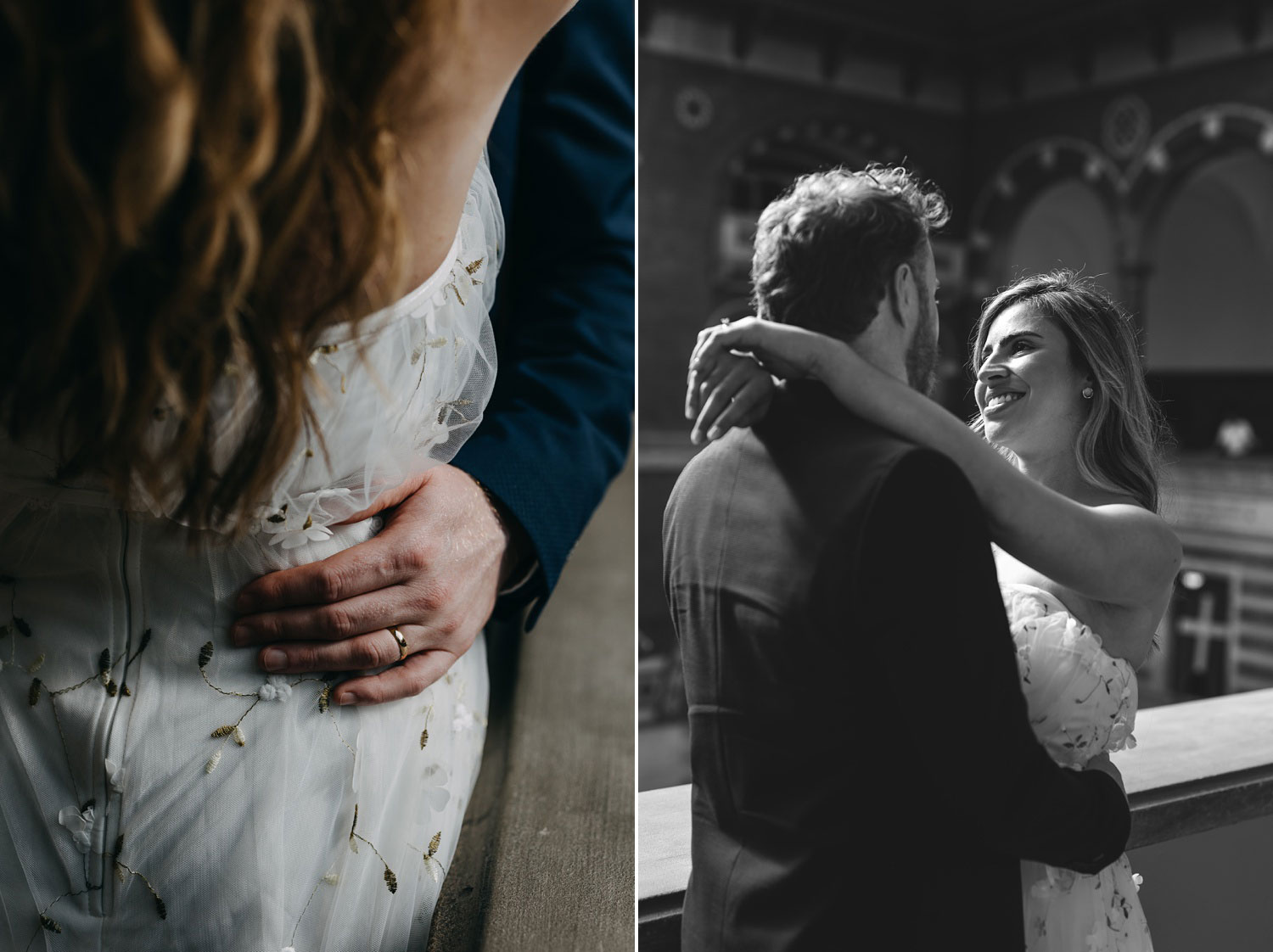 Copenhagen Wedding Photography - Romantic Couple Pose at Copenhagen City Hall