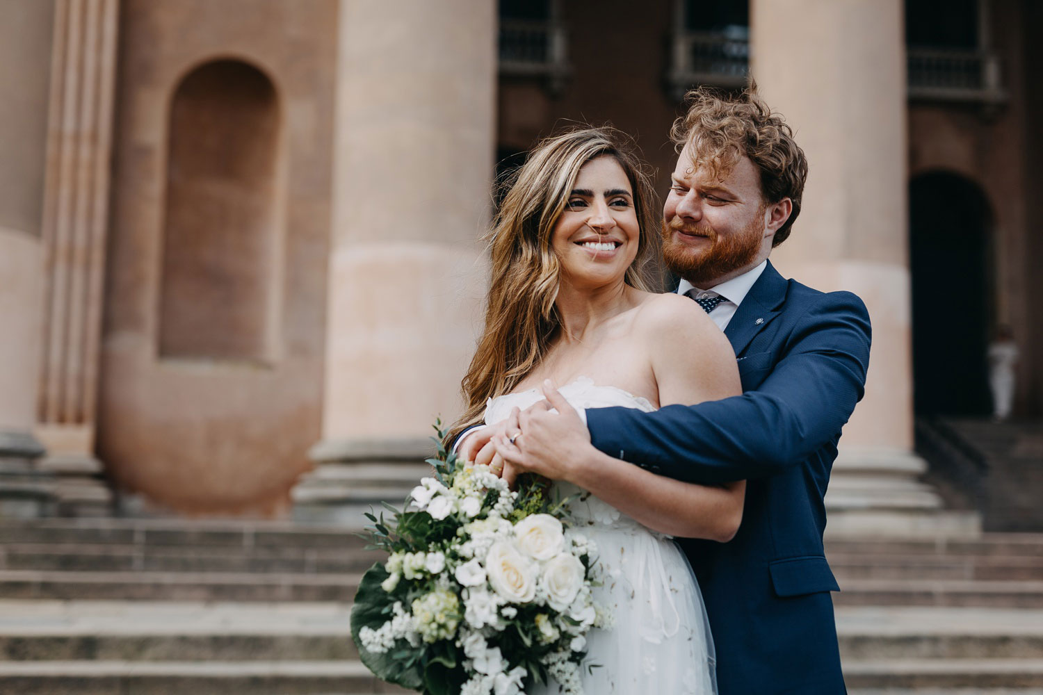 Bride and Groom Embrace - Copenhagen Wedding Photo