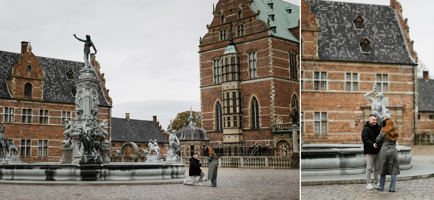 Frederiksborg Castle backdrop for a surprise proposal