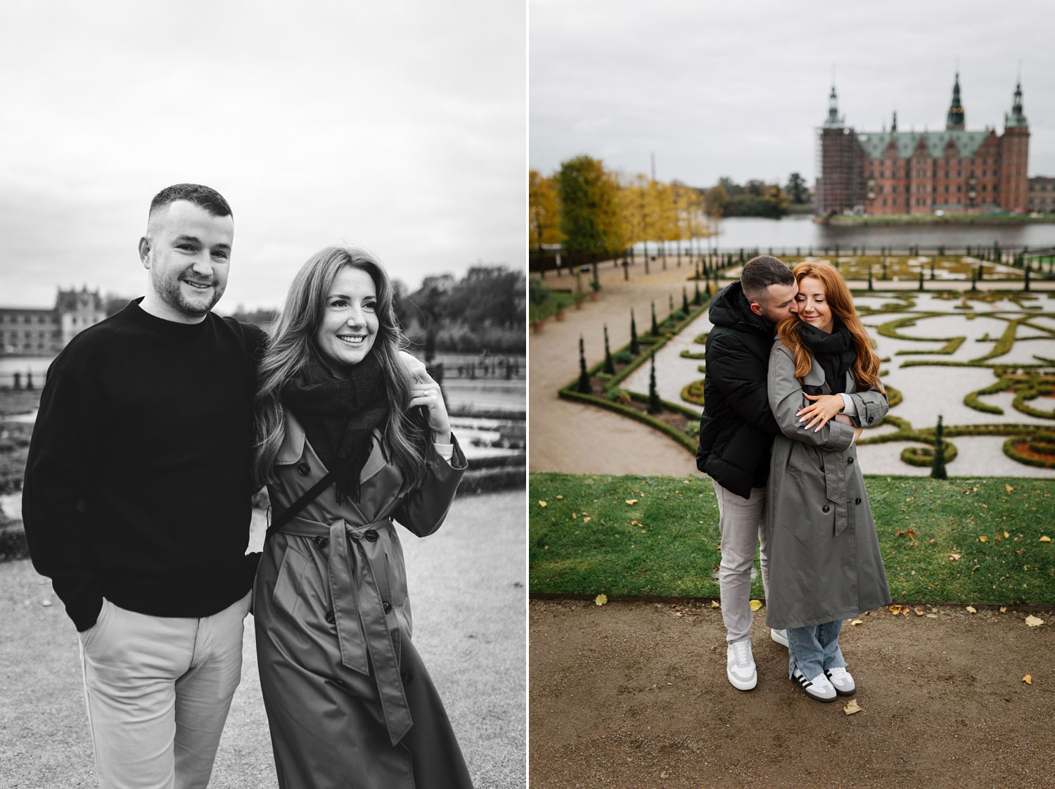 Intimate proposal session in Hillerød's castle gardens