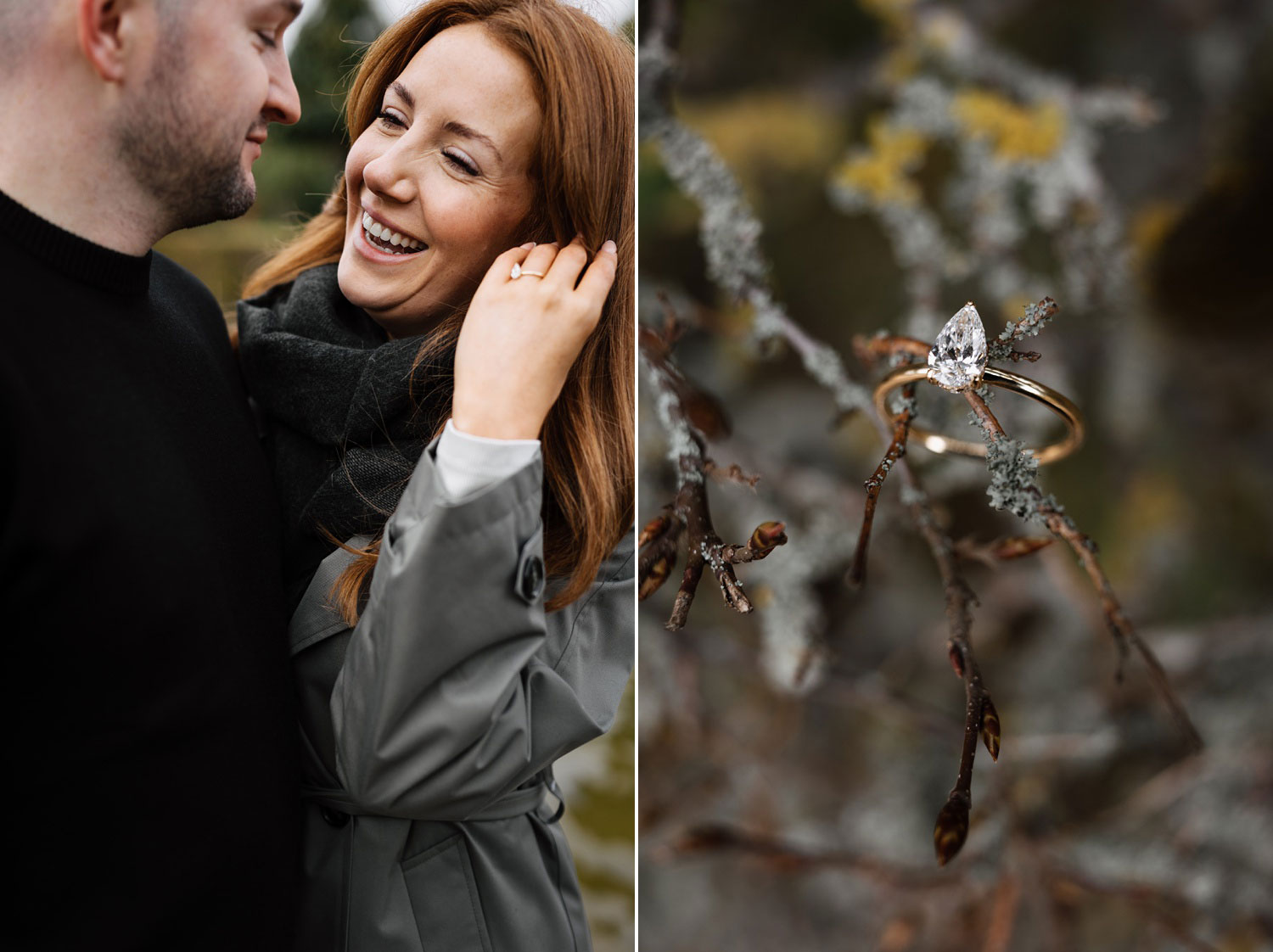 Hillerød castle engagement photography and engagement ring shot
