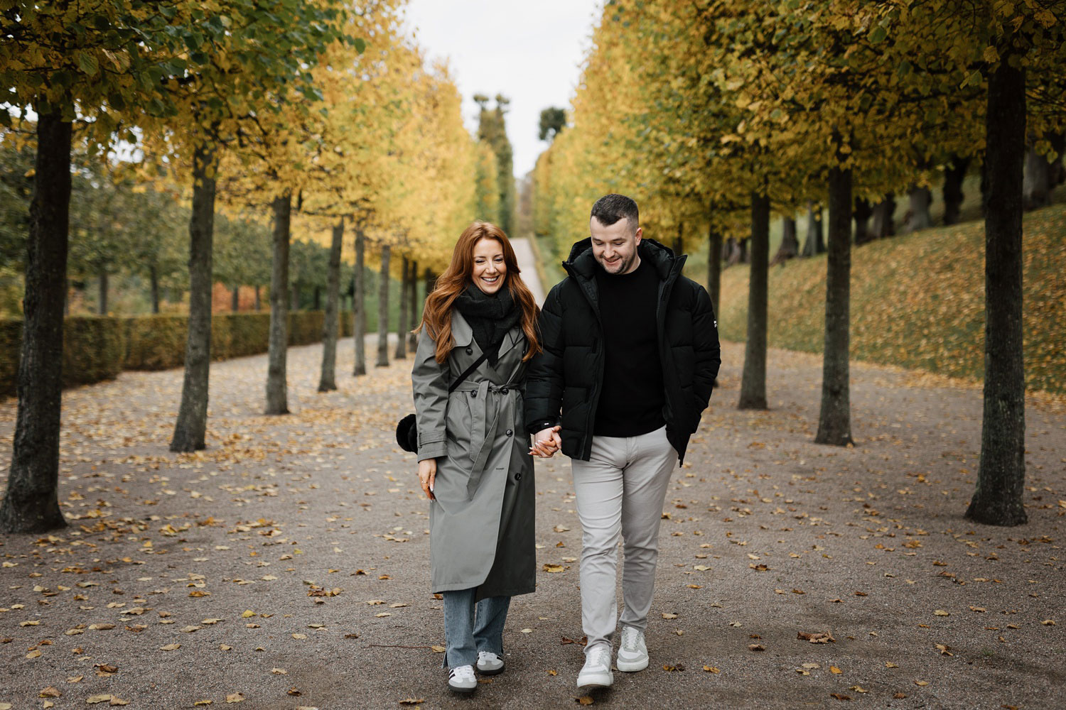 Frederiksborg Castle engagement photography session in the fall