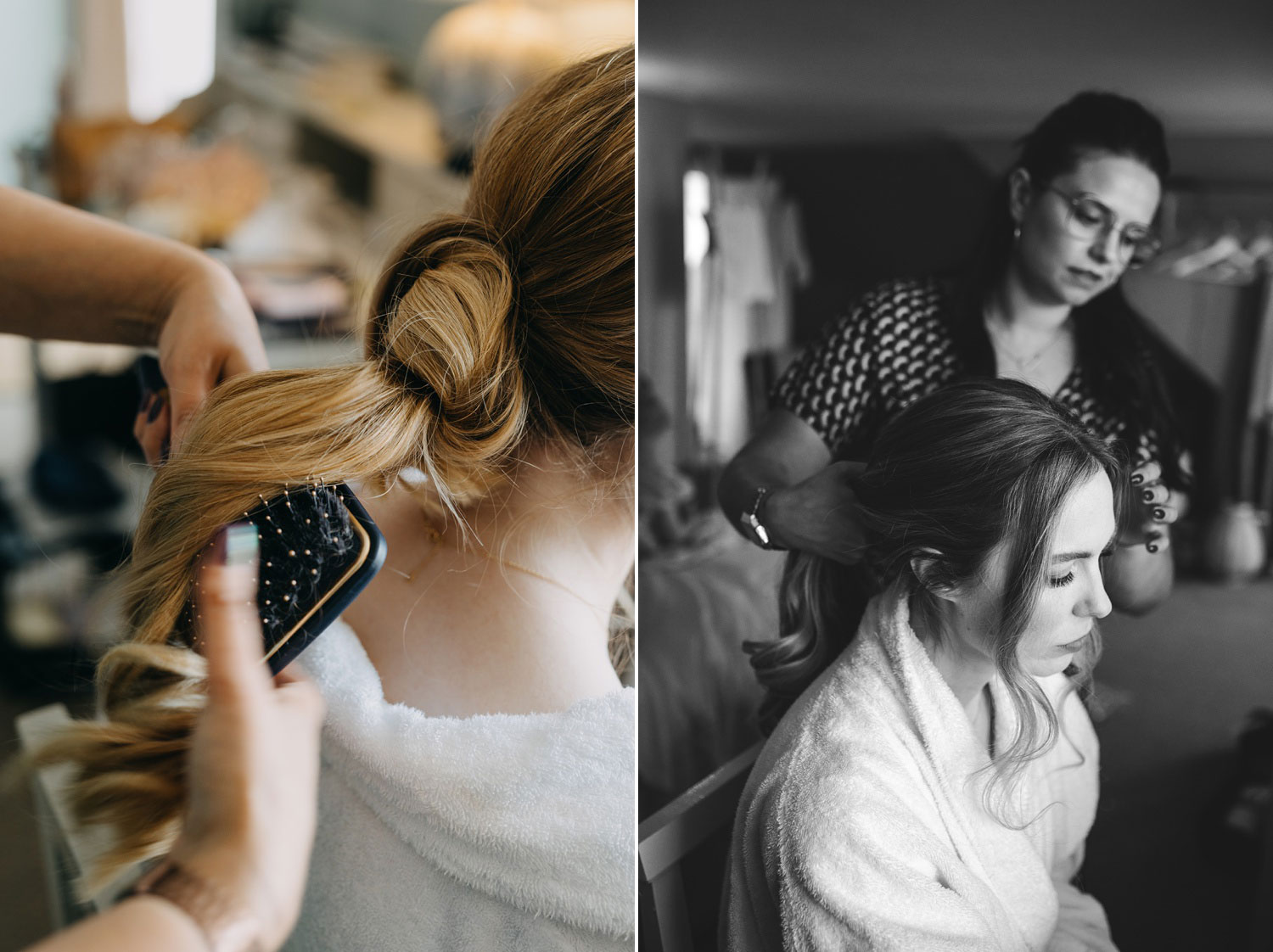 Bride's final preparations at Helenekilde Badehotel