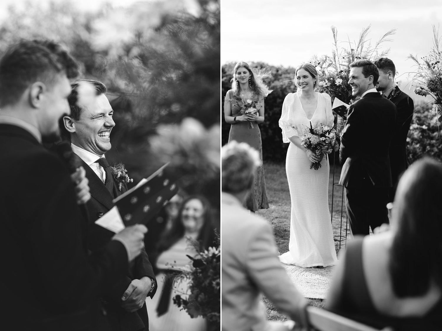 Romantic vows exchanged in the open air at Helenekilde Badehotel, Tisvildeleje, with the sea horizon