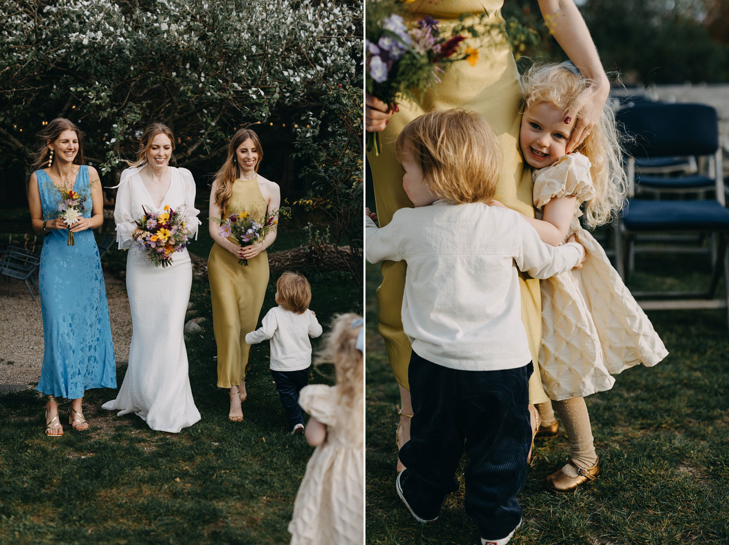 kids crashing  the bridesmaids photoshoot in Denmark