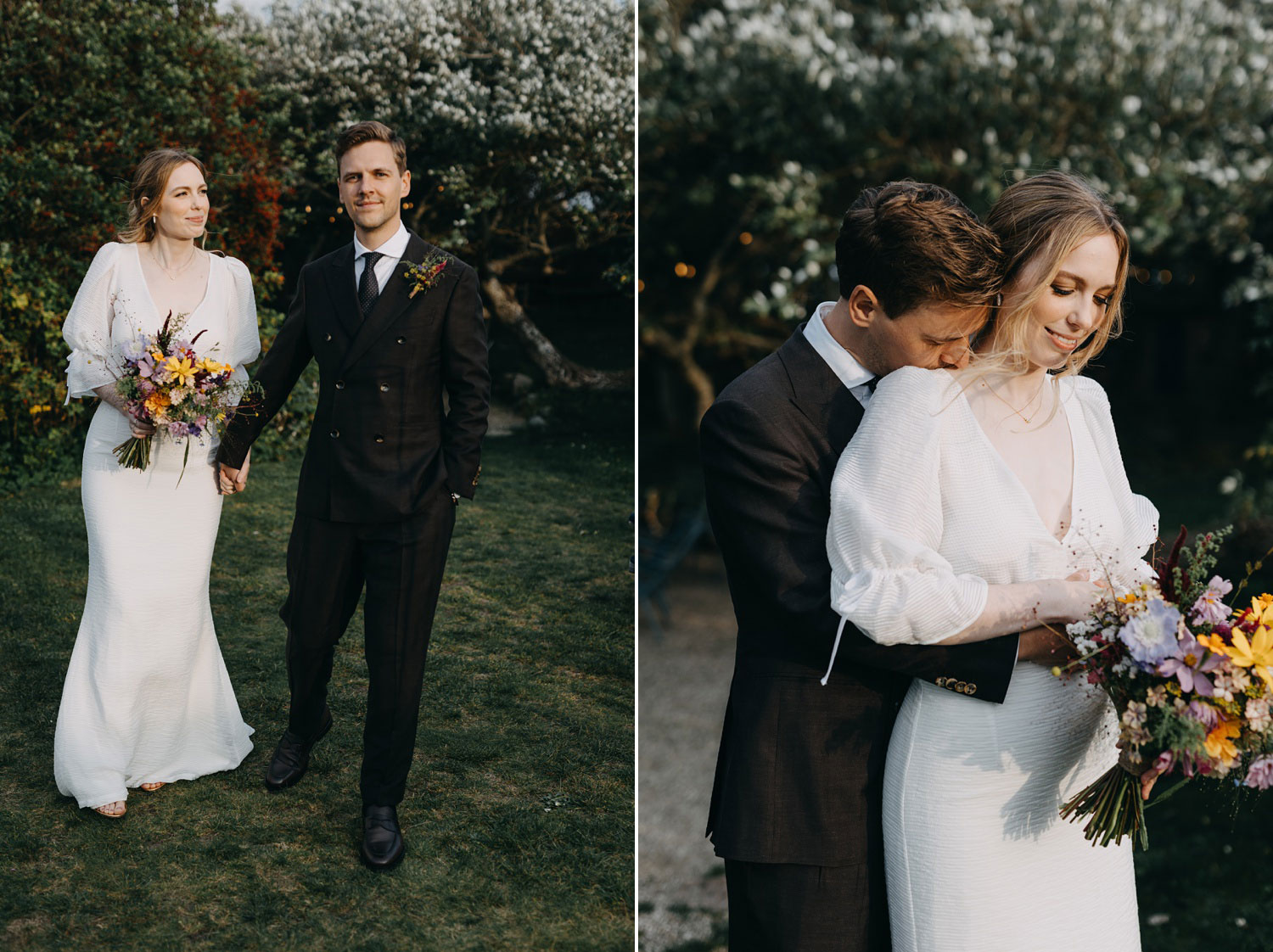 Timeless elegance: the bride and groom in a classic portrait at Helenekilde Badehotel, Tisvildeleje, Denmark