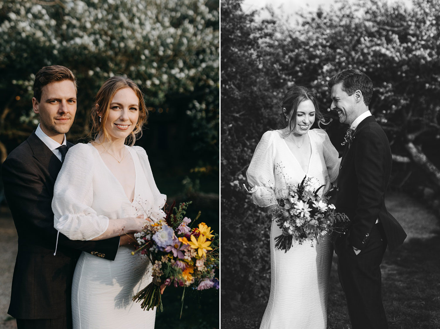 Intimate moment: the couple's portrait session showcasing their love and joy at Helenekilde Badehotel
