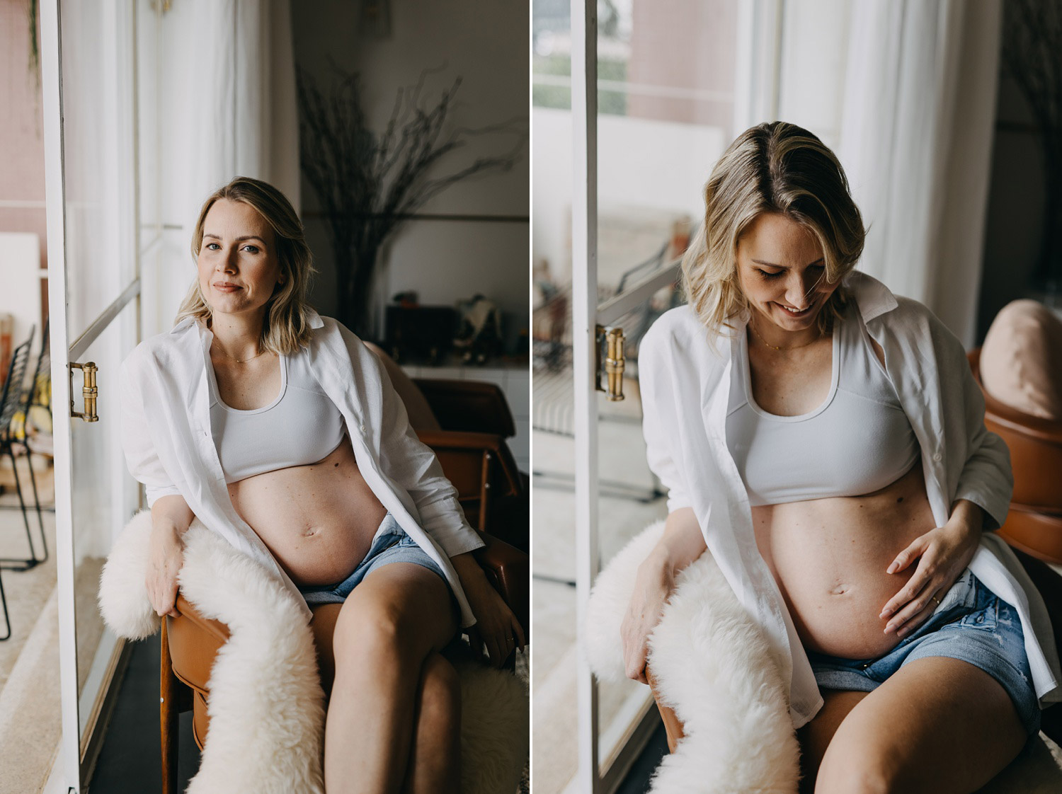 Serene and beautiful maternity moment captured by Copenhagen family photographer