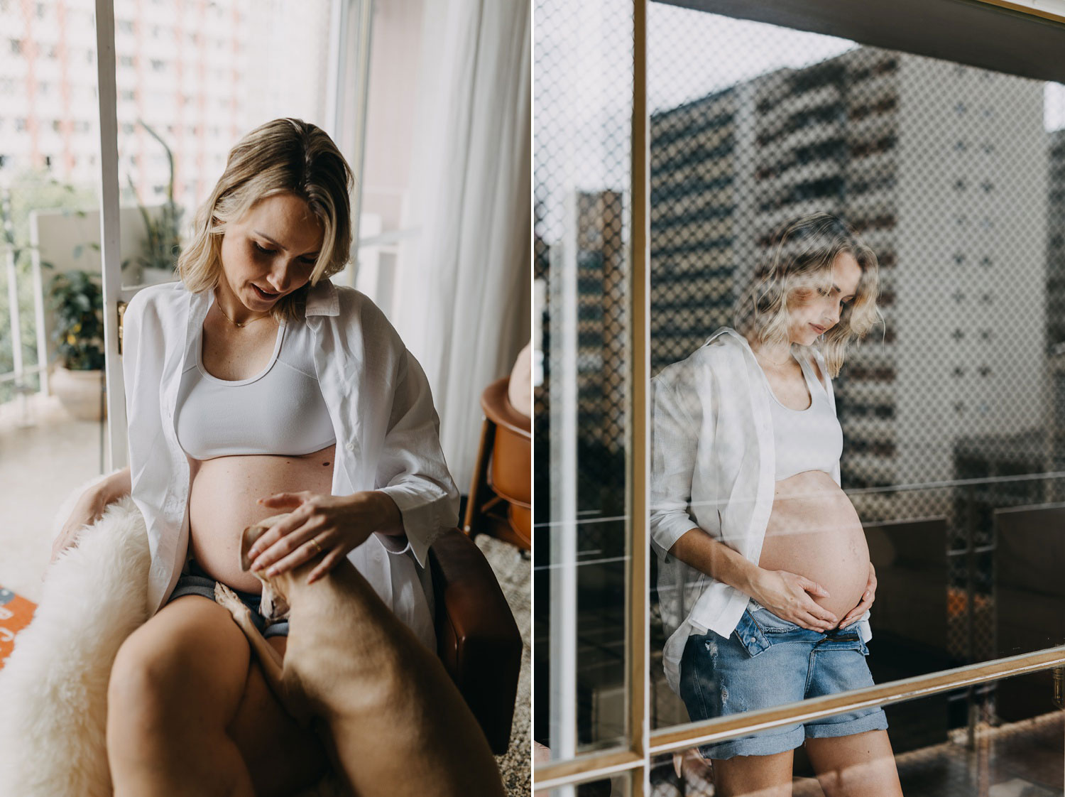 Pregnant woman in a beautiful solo maternity pose