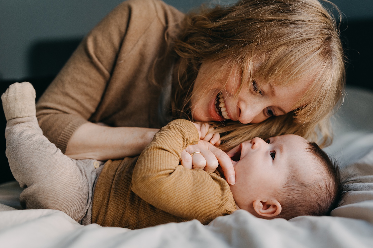 Loving mother and son connection in Copenhagen home