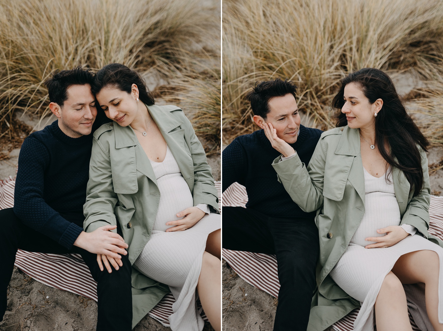 Tender moments captured in Amager Strand during maternity session