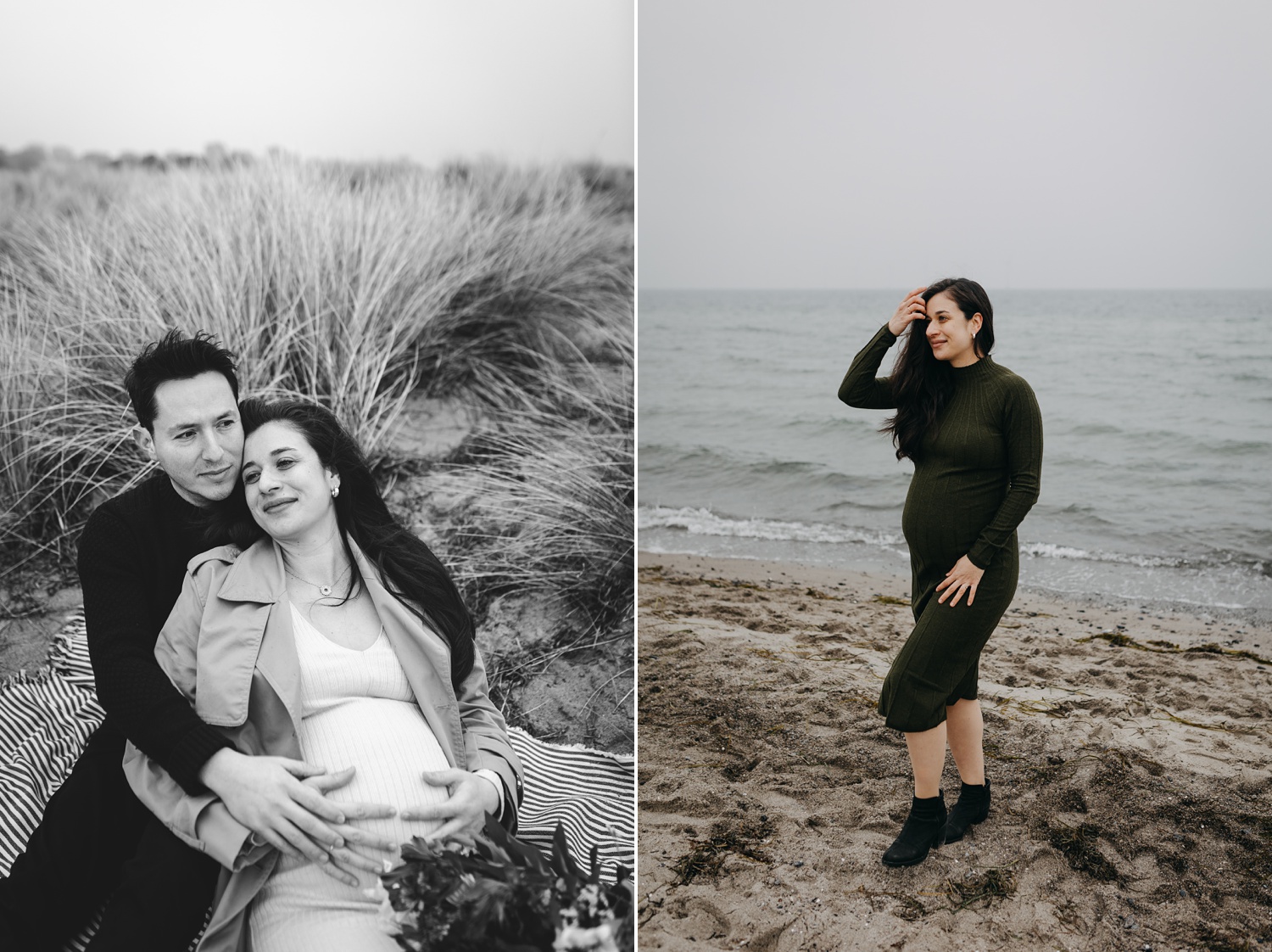 Tender moments captured in Amager Strand during maternity session
