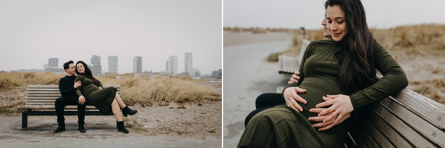 Tender moments captured in Amager Strand during maternity session