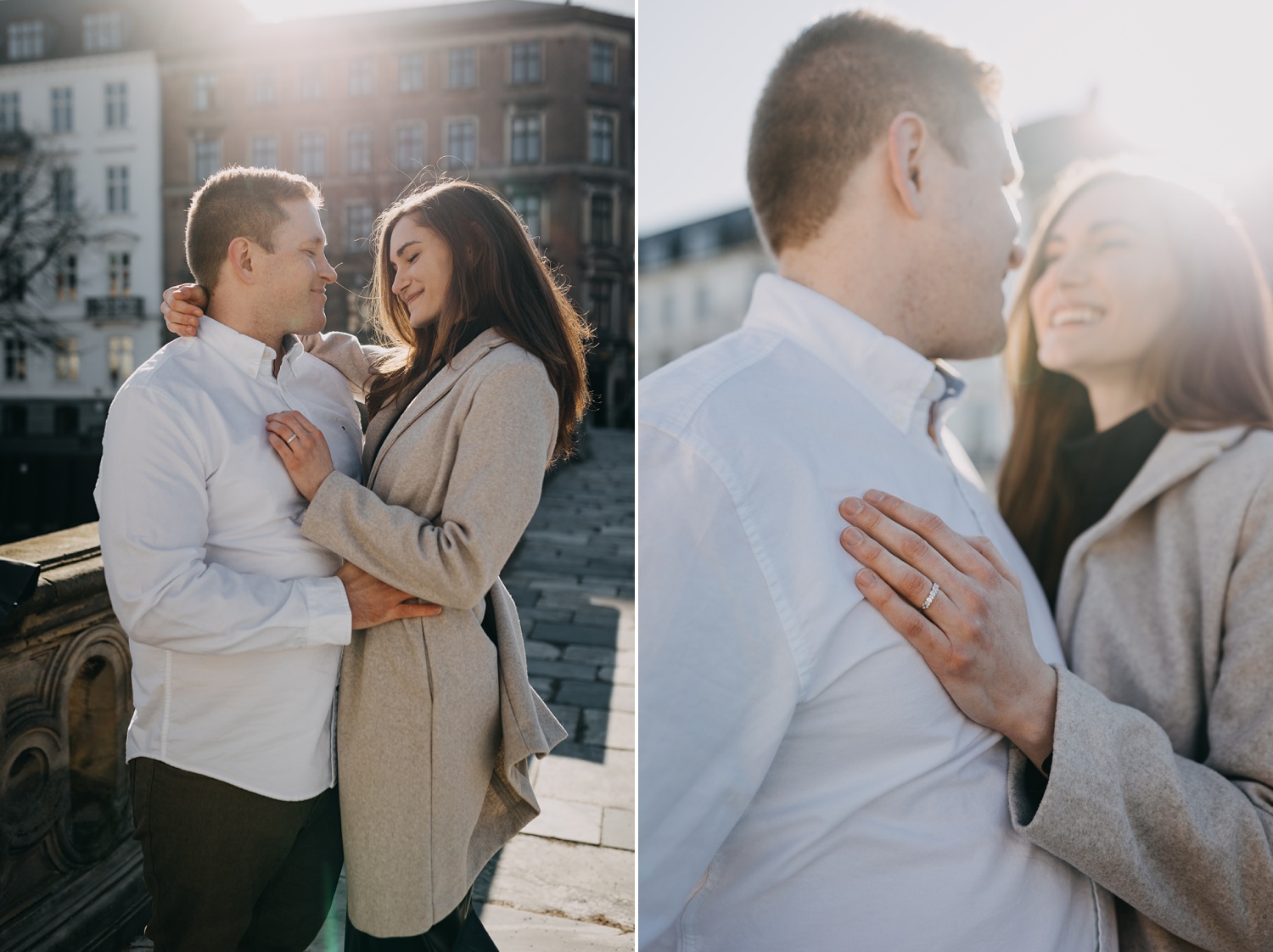 Intimate moments shared during Copenhagen engagement session