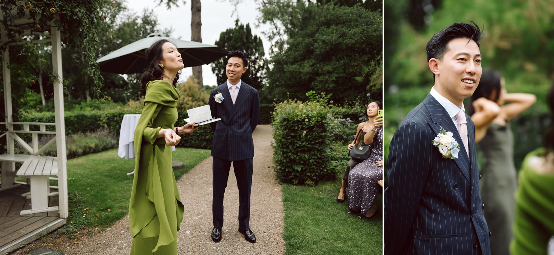 Det Kongelige Haveselskab wedding ceremony surrounded by lush gardens