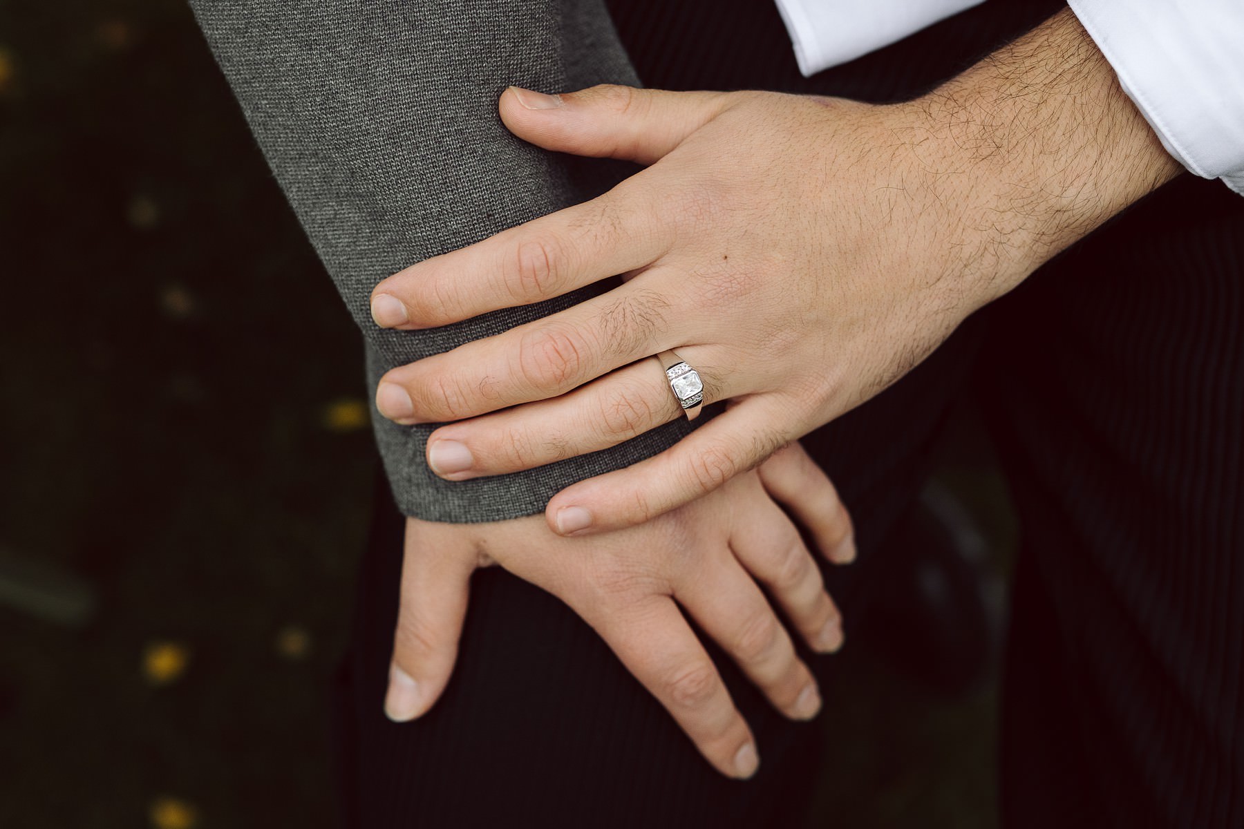 Engagement ring photo from a surprise proposal in Copenhagen.