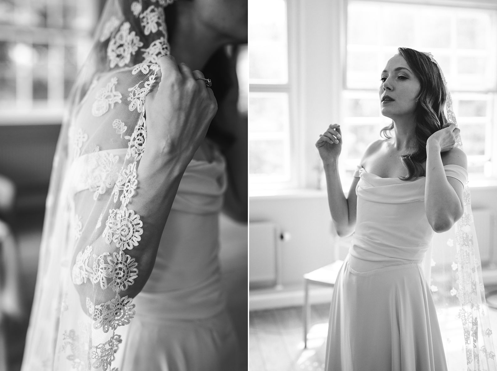 Bride getting ready  before her wedding in Copenhagen