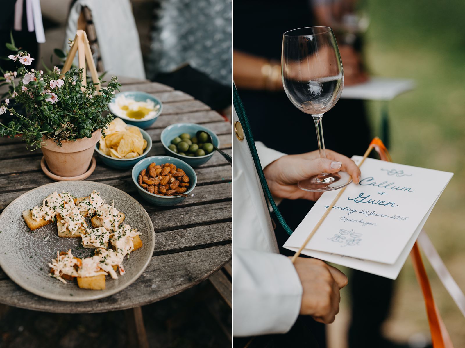 wedding drinks reception at Kilden i Skoven in Copenhagen
