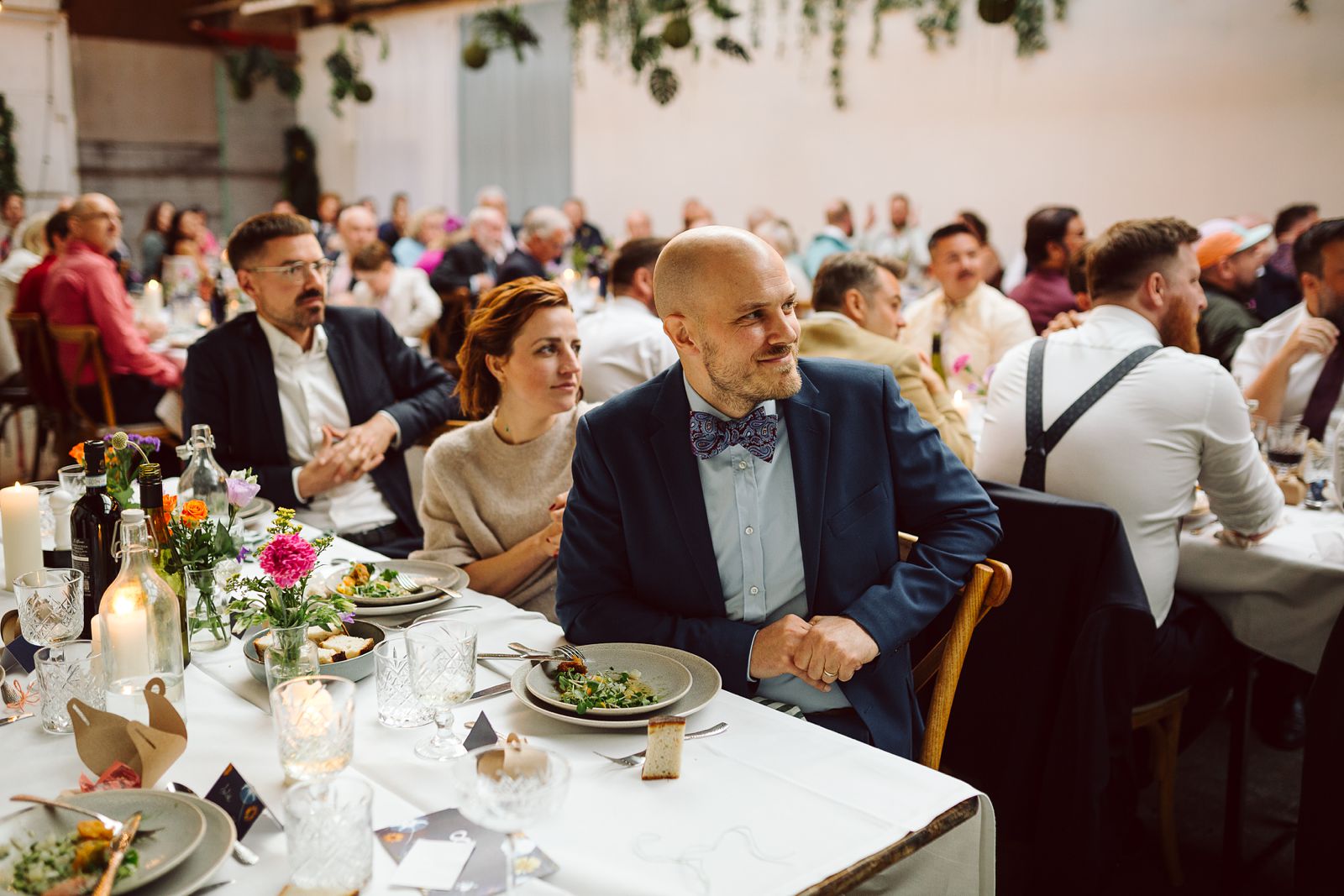 Wedding reception dinner at AFKROG Reffen restaurant at Reffen street food market.