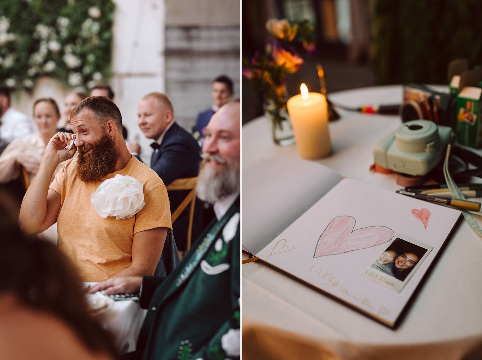 Emotional wedding speech during dinner at AFKROG Reffen in Copenhagen
