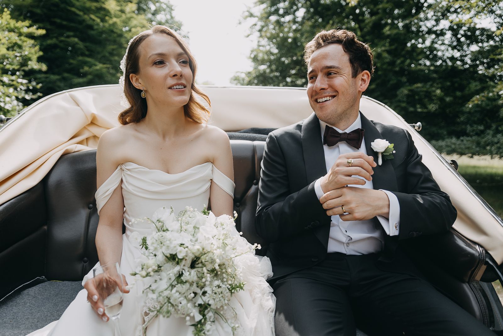 Romantic wedding portraits in Dyrehaven forest near Copenhagen