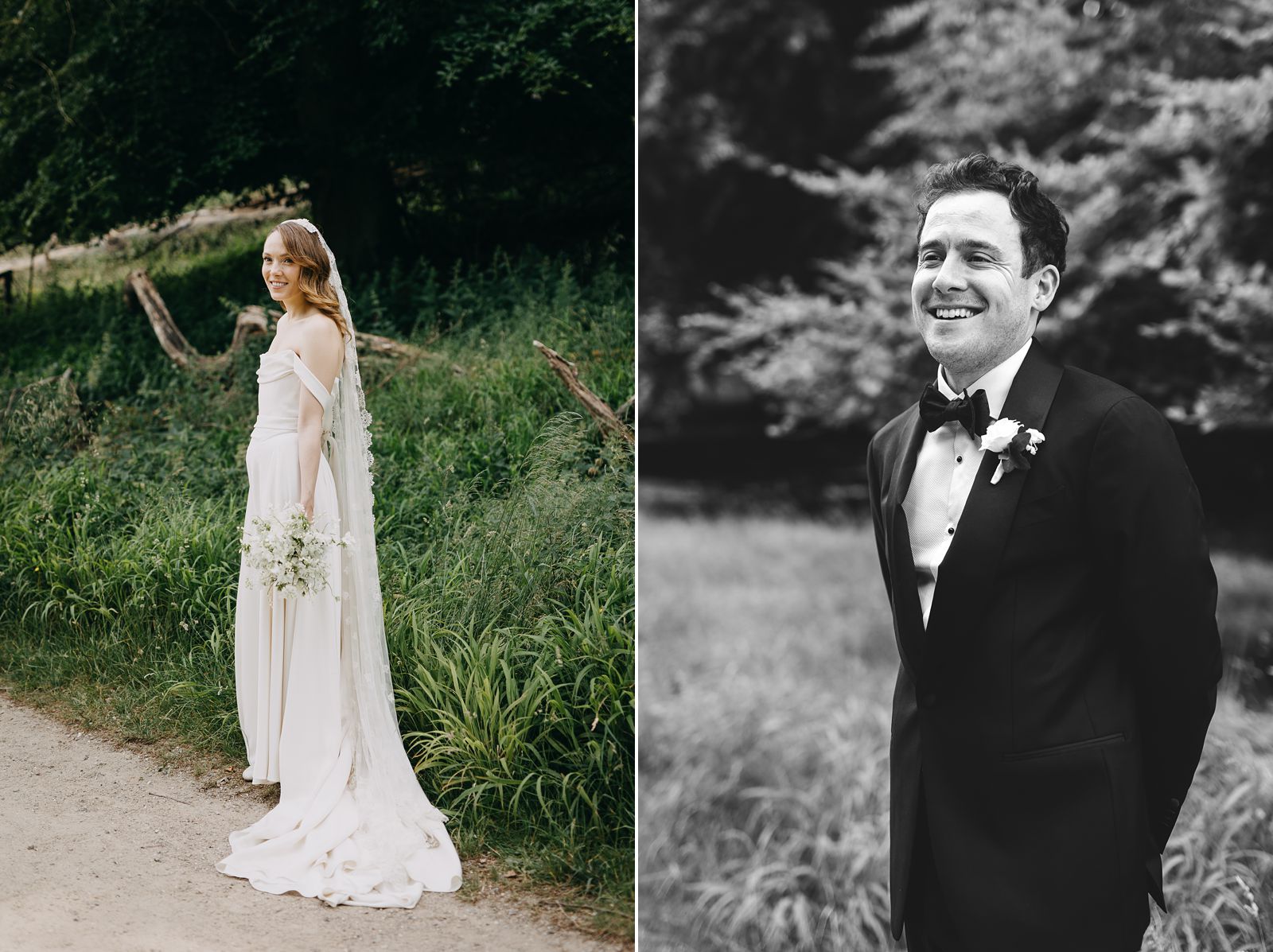 Candid couple moments during a forest wedding in Copenhagen