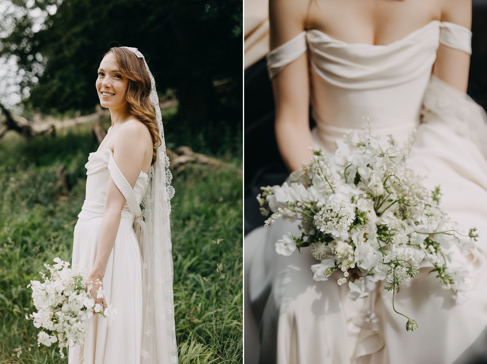 Romantic wedding portraits in Dyrehaven forest near Copenhagen