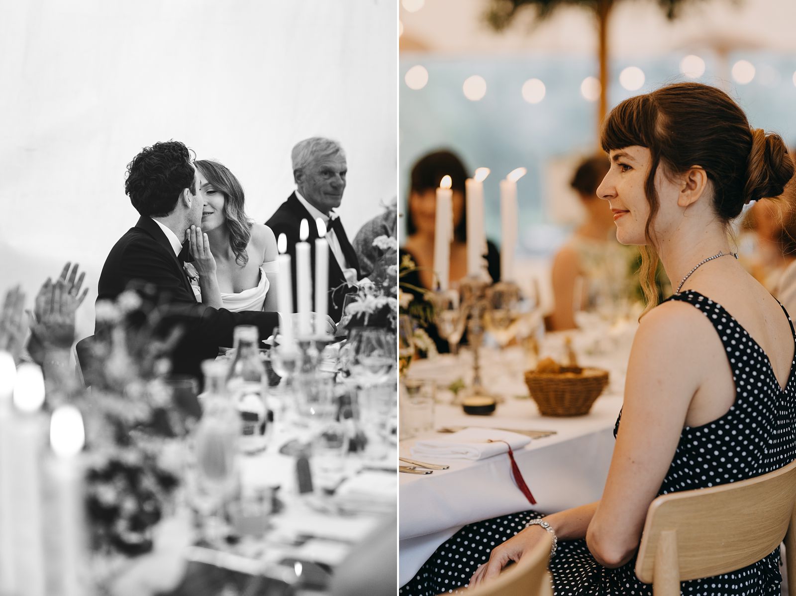 Candid reactions during wedding speeches in Denmark