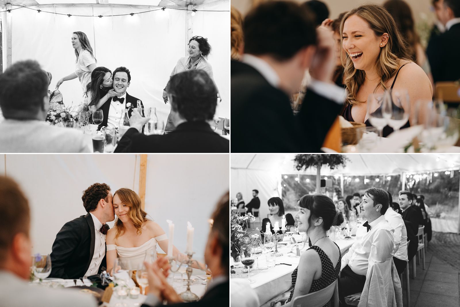 Candid reactions during wedding speeches in Denmark